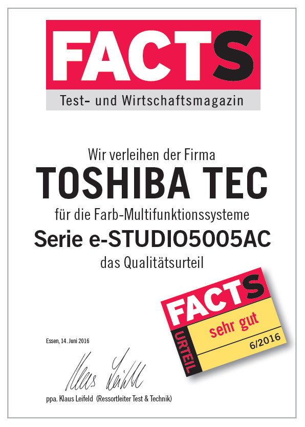 FACTS NAGRADA ZA TOSHIBA e-STUDIO5005AC SERIJA
